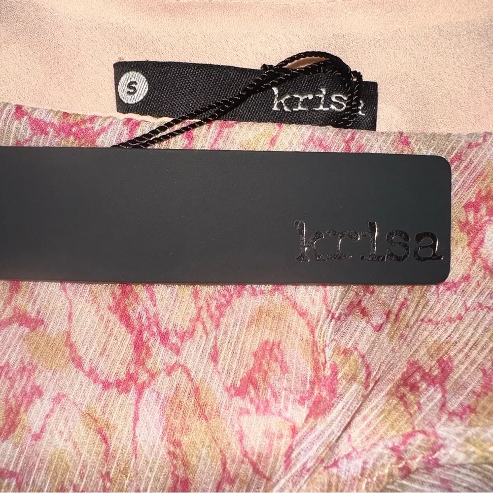 Krisa Revolve Wild print One‎ Shoulder Ruffle Dress Small Pink